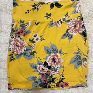 Yellow floral skirt